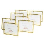 Koyal Wholesale Pressed Glass Floating Photo Frames 8-Pack with Stands for Horizontal or Vertical Pictures, Table Numbers, Place