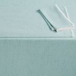 Lenox French Perle Solid 60"x84" Oblong Tablecloth, Ice Blue