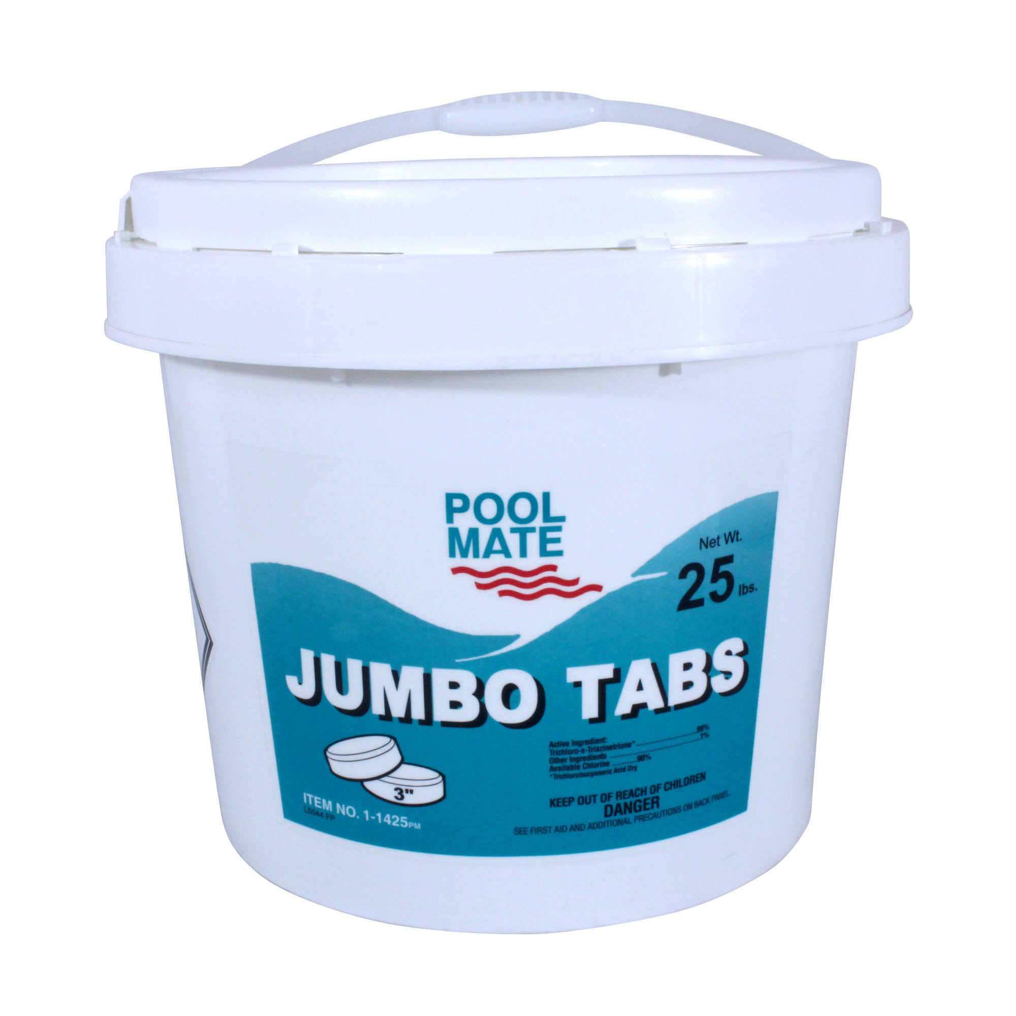 50300658edbc37175cd061867f2a8c85e590d1f482fbe81789e8300e8471777a.jpg Pool Mate 1-1425 Jumbo 3-Inch Chlorine Tablets, 25-Pound - Image 1