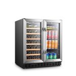 Lanbo 30 inch Built-In Dual Zone Wine and Beverage Cooler, 33 Bottle and 70 Can