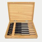 Wusthof 8-Piece Stainless Mignon Steak Knife Set, Olivewood