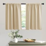 RYB Home Thermal Insulated Curtains Blackout Small Window Curtains Light Block Privacy for Bathroom Kitchen Laundry RV Curtains, 42 inch Wide by 36 in
