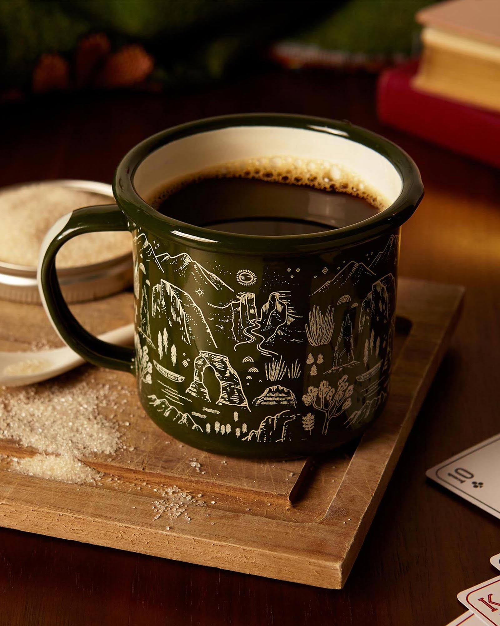 50a370d25e2a25364f49cf6f45eac1589fd77a85b6beca020b173e25f95e9ef3.jpg Parks Project National Parks Iconic Enamel Mug 2022 in Green - Image 1