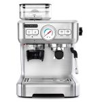 CASABREWS 20 Bar All-in-One Precision Espresso Machine, Build in Grinder, w/ 92oz Water Tank, Stainless Steel, Silver