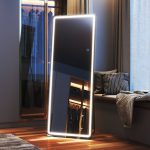 Oakleaf Modern & Contemporary Lighted Full Length Mirror Ivy Bronx Size: 65" x 22", Finish: Black