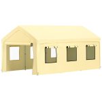 VEVOR Carport Canopy Car Canopy 10 x 20ft W 8 Legs Sidewalls Windows Yellow