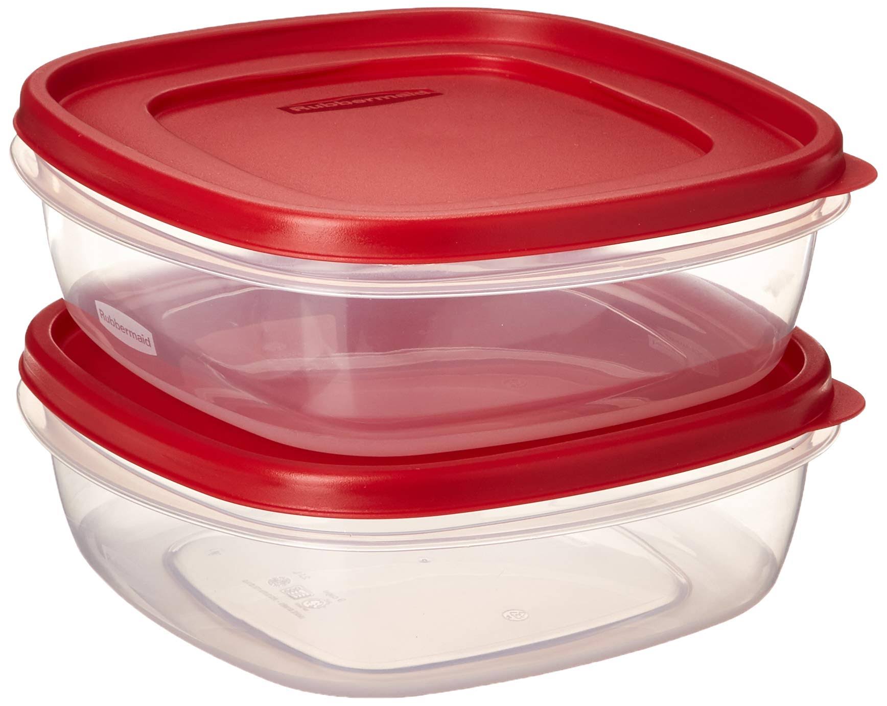 50dfb722fe08a78e8331f3ab39de73311616942fdc382e9ae8f3a356c088a9e0.jpg Rubbermaid 7J71 Easy Find Lid Square 9-Cup Food Storage 2 Containers - Image 1