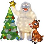 36" Rudolph 3-Piece Set LED Pre-Lit LED Yard Decor