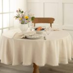 Lenox Natural French Perle Tablecloth 70-In. Round