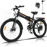 COLORWAY 26 Folding Electric Bike, 500W/12AH/36V Removable Battery, Light Aluminum Alloy E Bike, Max Speed up to 19.99MPH
