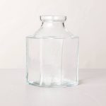 Small Octagonal Clear Glass Bottle Vase - Hearth & Hand with Magnolia