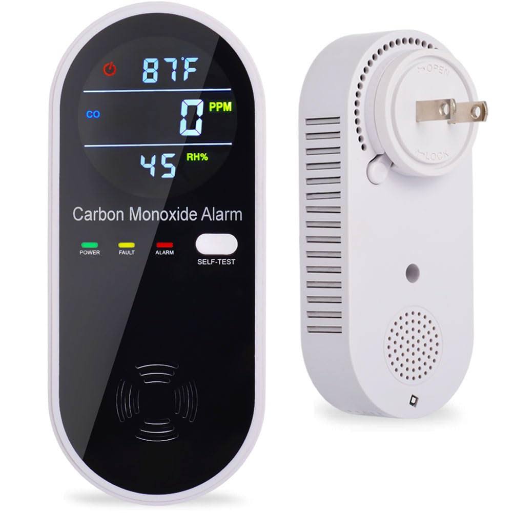 513aa4b3e4d1cff37241d6f474a80e486854dd2dde26d55ee2f774a76bcb276c.jpg Carbon Monoxide Detector Plug in Wall, WESHLGD Portable Carbon Monoxide Detector for Travel, 3-in-1 Co Detector for Home and Travel Camping(CO Gas - Image 1