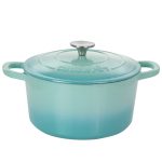 Crock-Pot Artisan 5 Quarts Enameled Cast Iron Dutch Oven Aqua - Blue