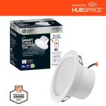 Commercial Electric 538551010 4 in. Smart Hubspace Color Selectable CCT Integrated LED Recessed Light Trim