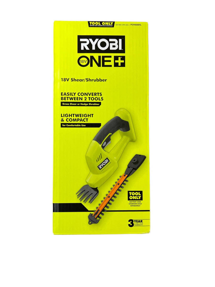 516e2e102f5ac832ffbe426acea3fdd333572511120af6f78141c8690c863286.jpg Ryobi P2900B ONE+ 18 Volt Lithium-Ion Cordless Grass Shear Shrubber - Image 1