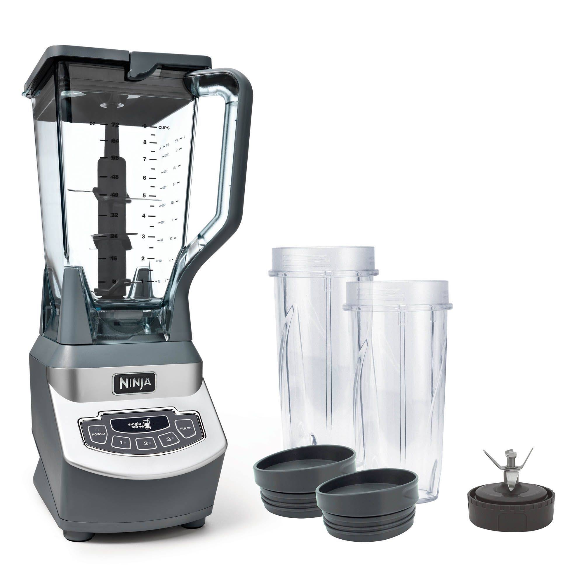 5172d2fb77c5e49774d8b99cc325b3c87ead464e4e9a697bd8079b1c39411cf6.jpg Ninja Professional with Single Serve Cups 3 Speed Blender Silver - Image 1