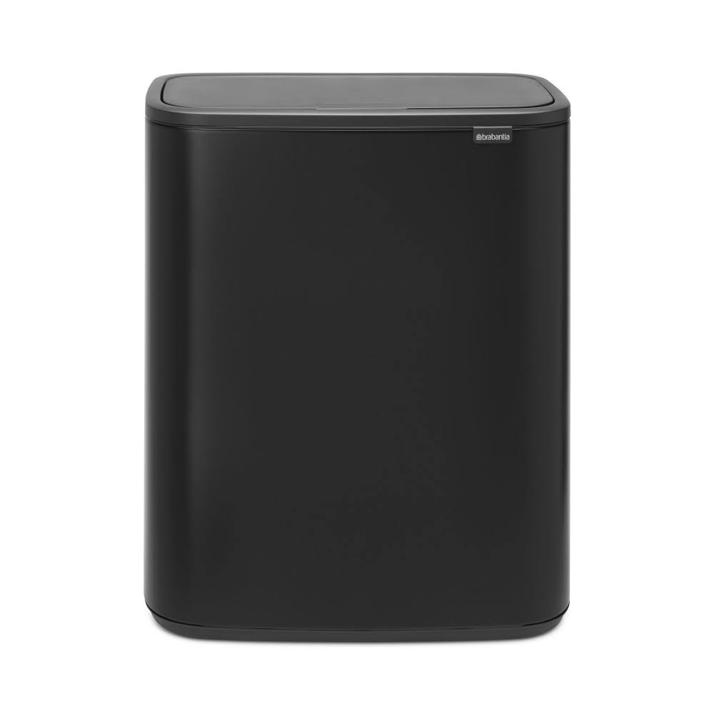 518895993f82982e444dd9099f9ba3e4d8c7d6028913cae455c92407a4bd4d92.jpg Brabantia Bo Touch Top Trash Can, 16 Gallon Color: Matte Black - Image 1