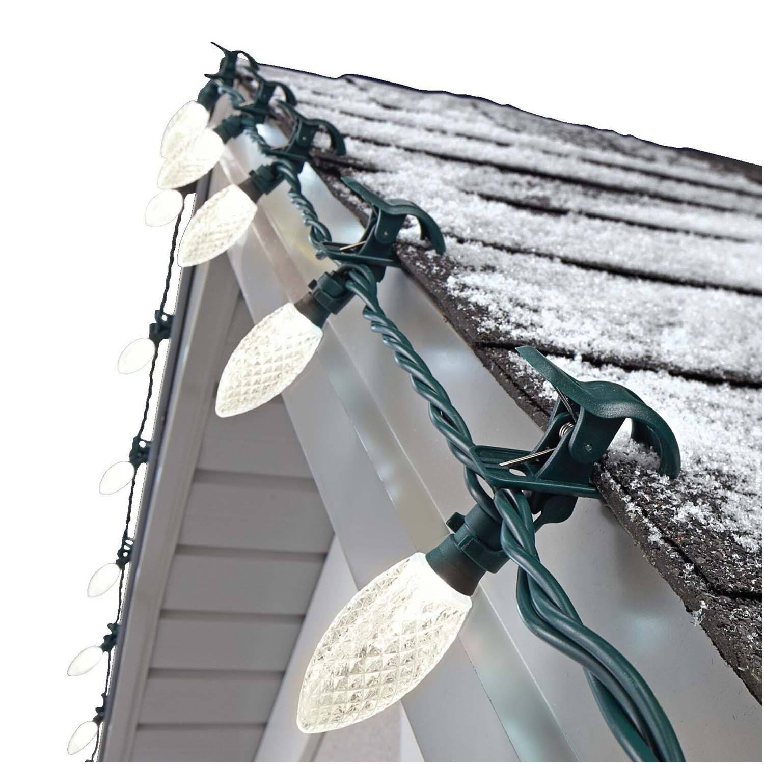 51a16c138fc18efc582d3d54ba333f71c419f3c3cb25a879984041f9f745326e.jpg Noma Quick Clip C9 LED Christmas String Lights, 66.8 Foot, 100 Warm White Bulbs - Image 1