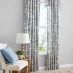 Mainstays Southport Damask Print Light Filtering Rod Pocket Curtain Panel Pair, Set of 2, Blue, 40 x 84