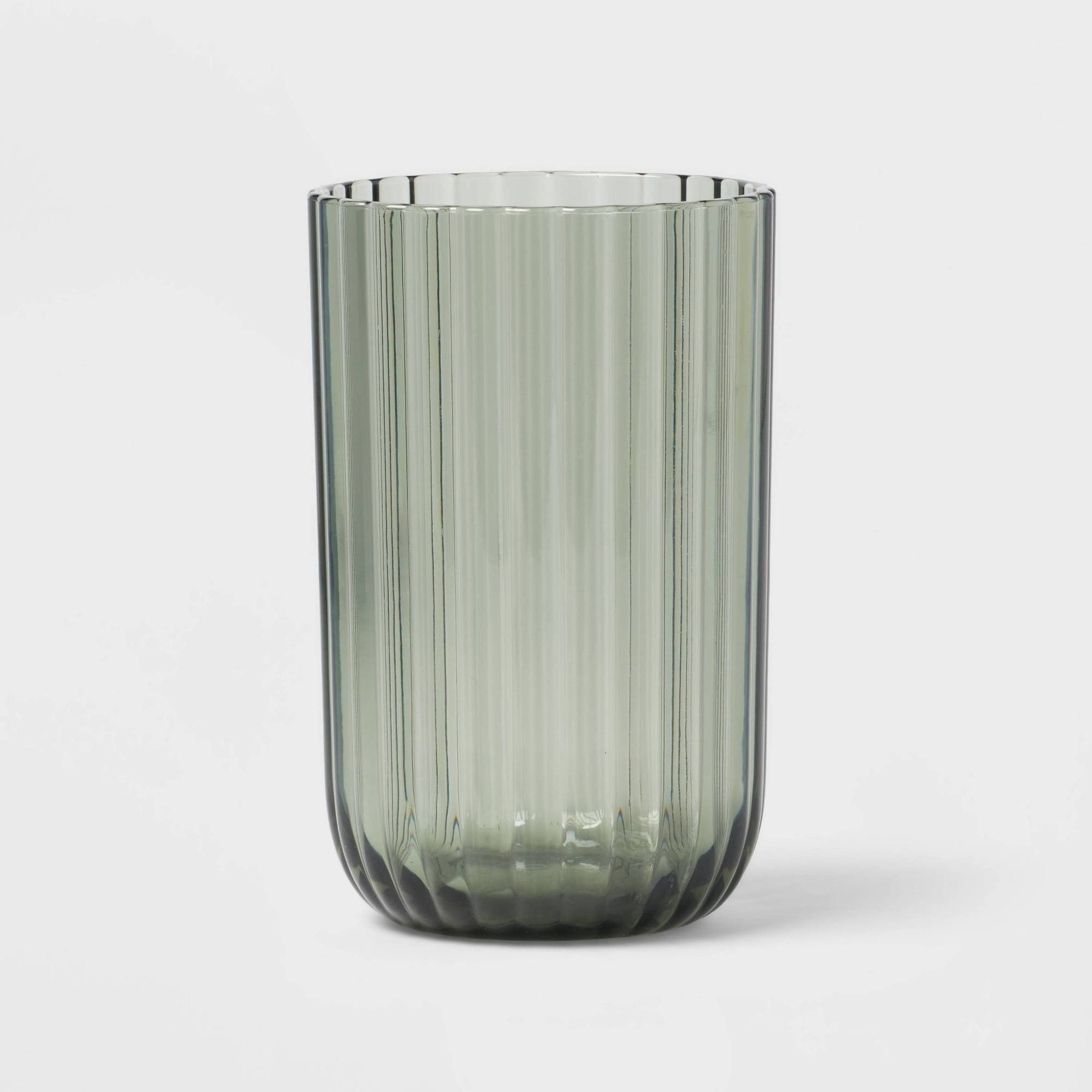 520b574cdf5b5f7c5b519150df7a11361c477f426e9e8b0a5830343a786b45e7.jpg 16oz Plastic Ribbed Tall Tumbler Green - Threshold - Image 1