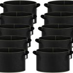 iPower 5-Gallon 10-Pack Grow Bag Thickened Nonwoven Fabric Pots Heavy Duty Aeration Container with Strap Handles for Garden and Planting Vegetable