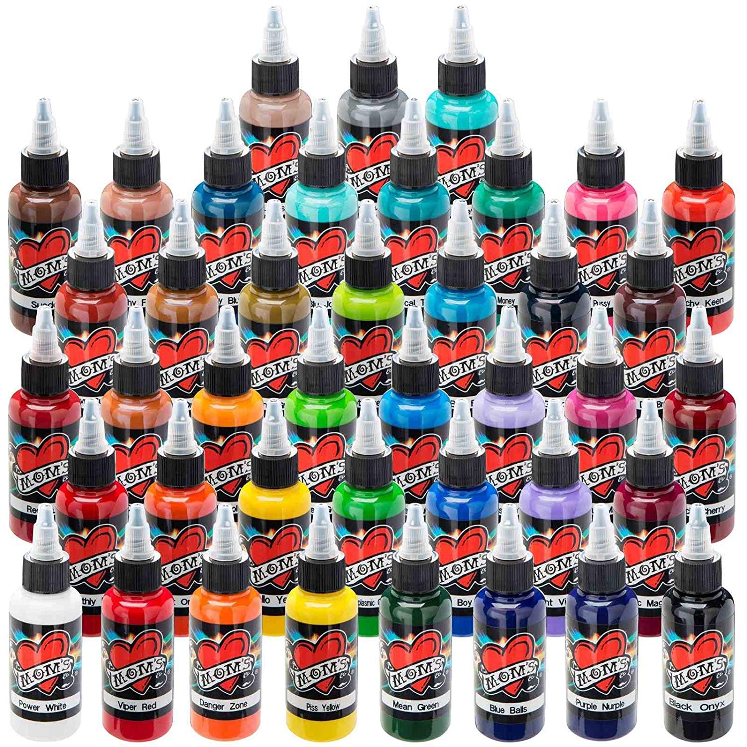 5251c2874c1deb54dea725a6f2afb615c7185dd7fe2508f49b41b2f524c773b4.jpg 2025 Millennium Mom's Tattoo Ink – 41 Color Set – 1/2 oz - Image 1