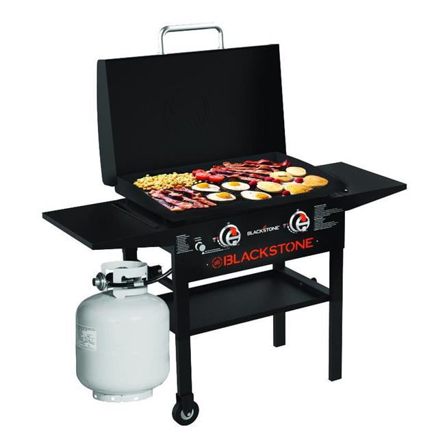 526161cf3fc2133e6d95c3c187107d6d1b6cd49b600fcaf4df6a6b8d805ac97e.jpg 2-Burner Liquid Propane Outdoor Griddle with Hood - Image 1