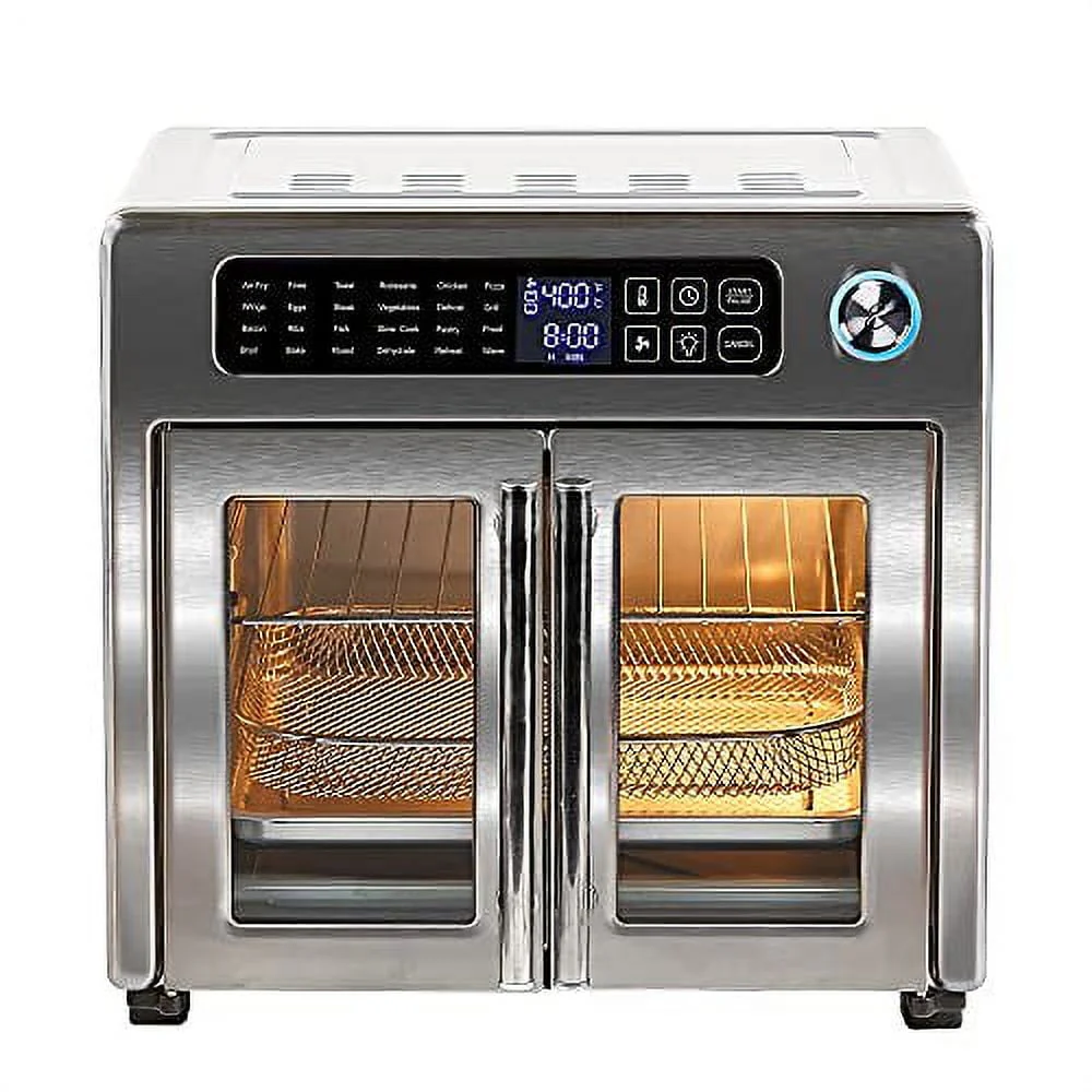 5270a6ffe8b3d41191ae0b87bf68fbf5bf036ef68f19c3569799e38ad0087a57.webp Emeril Lagasse 26 QT Digital Extra Large Air Fryer, Convection Toaster Oven with French Doors, Stainless Steel - Image 1