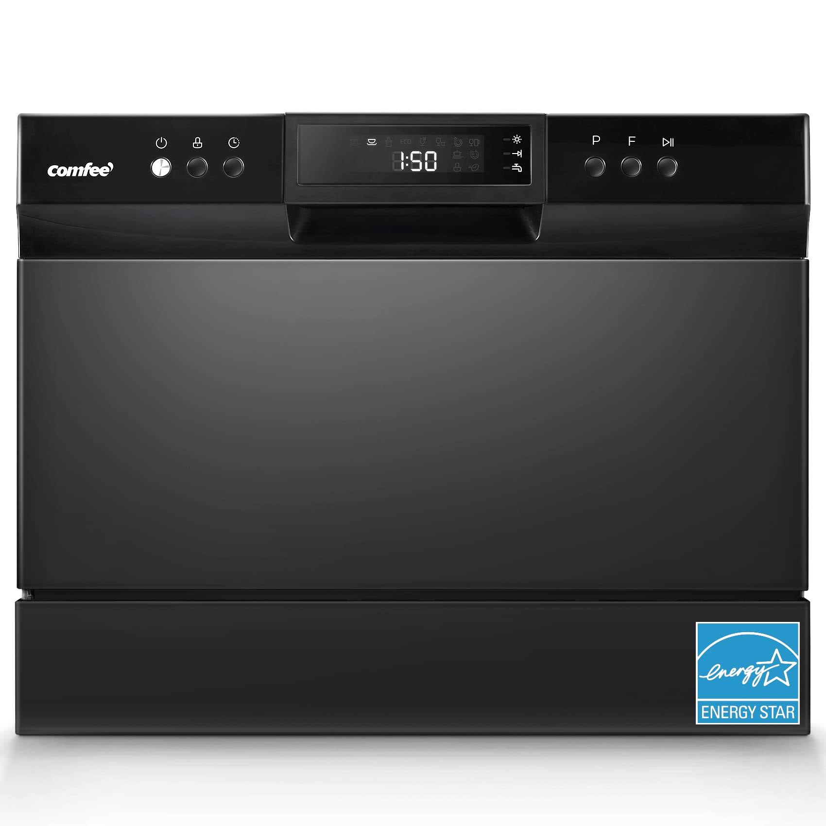 52791e5bde8f5ceebbcb4f833c6710dc003d5e896dfdaf50d1bdaed5bf3b698e.jpg Comfee Countertop Dishwasher, Energy Star Portable Dishwasher, 6 Place Settings, Mini Dishwasher with 8 Washing Programs, Speed, Baby-Care, ECO& Glass - Image 1