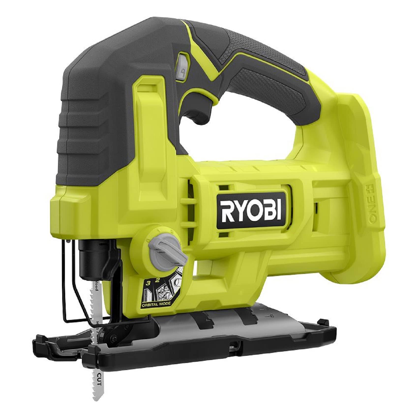 529654f3672b10e7d05c009bb2f20262dfb0d7911f286470db46fd2d4b482c7b.jpg Ryobi One+ 18V Cordless Jig Saw (Tool Only) 18 Volt, PCL525B, Green - Image 1