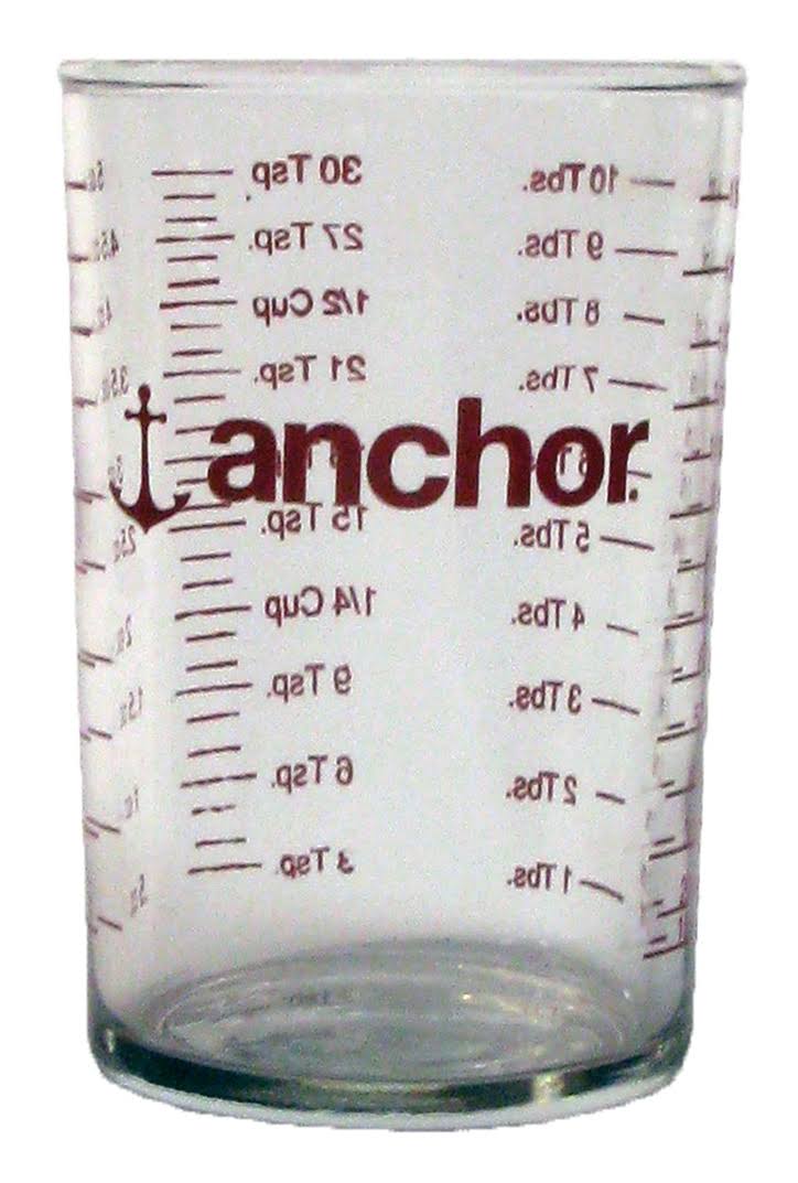 529af912d5b1dc505750e0022c4e09f4644a078fa9657c202fc85a271862fb9a.jpg Anchor Measuring Cup Glass (5oz / 150mL) - Image 1