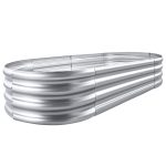 Nana Guard Galvanized Raised Garden Bed Kit, Galvanized Planter Raised Garden Boxes Outdoor, Oval Metal Raised Garden Beds for Vegetables