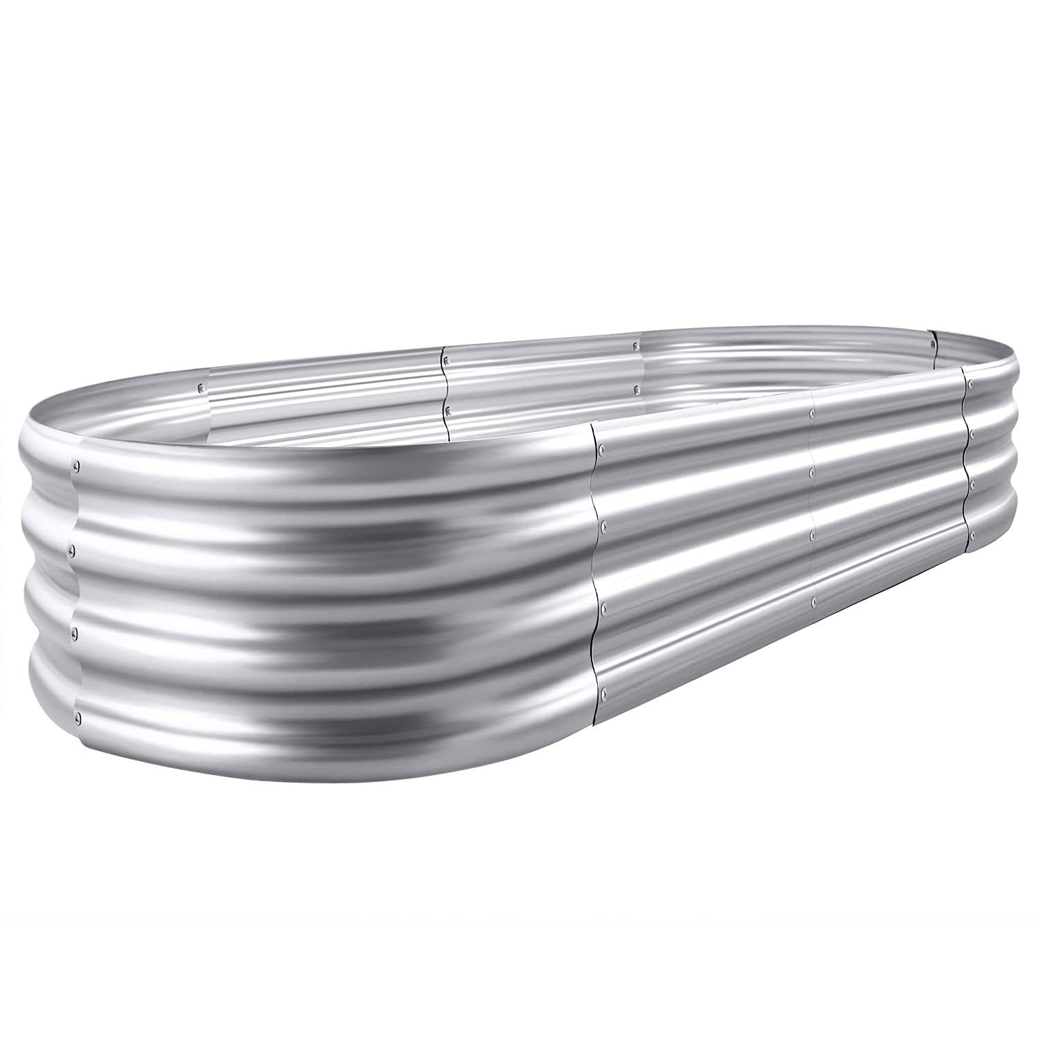 52bd42d0dd6a7917b663cc8847874aca9019f64ce372b6ff6382139df7e1432f.jpg Nana Guard Galvanized Raised Garden Bed Kit, Galvanized Planter Raised Garden Boxes Outdoor, Oval Metal Raised Garden Beds for Vegetables - Image 1