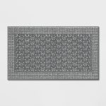 1'8"x2'10" Washable Geometric Border Tufted Accent Rug Radiant Gray - Threshold