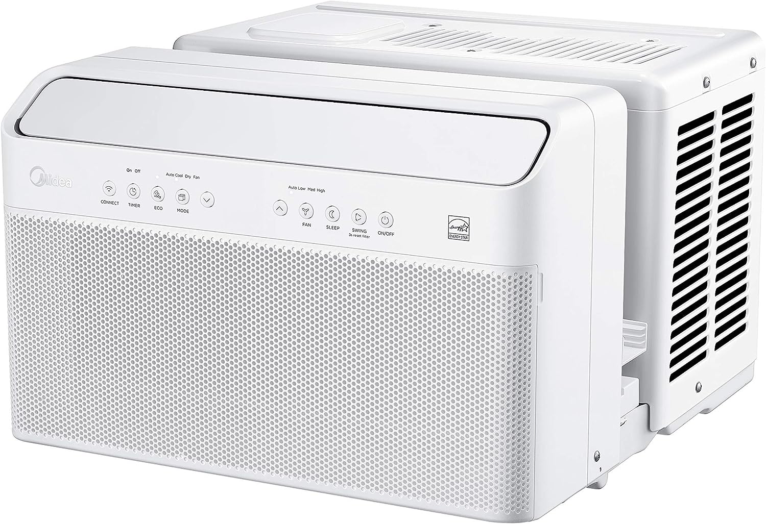 52cbd53e34a52ca0a8c365cfbf73a77f821afe63b54b6e22da858e79e0bf882e.jpg U-Shaped Inverter Window Air Conditioner 12.000BTU with Open Window Flexibility. Robust Installation.Extreme Quiet. 35% Energy Saving. Smart Control. Alexa. Remote. Bracket Included (Renewed) - Image 1