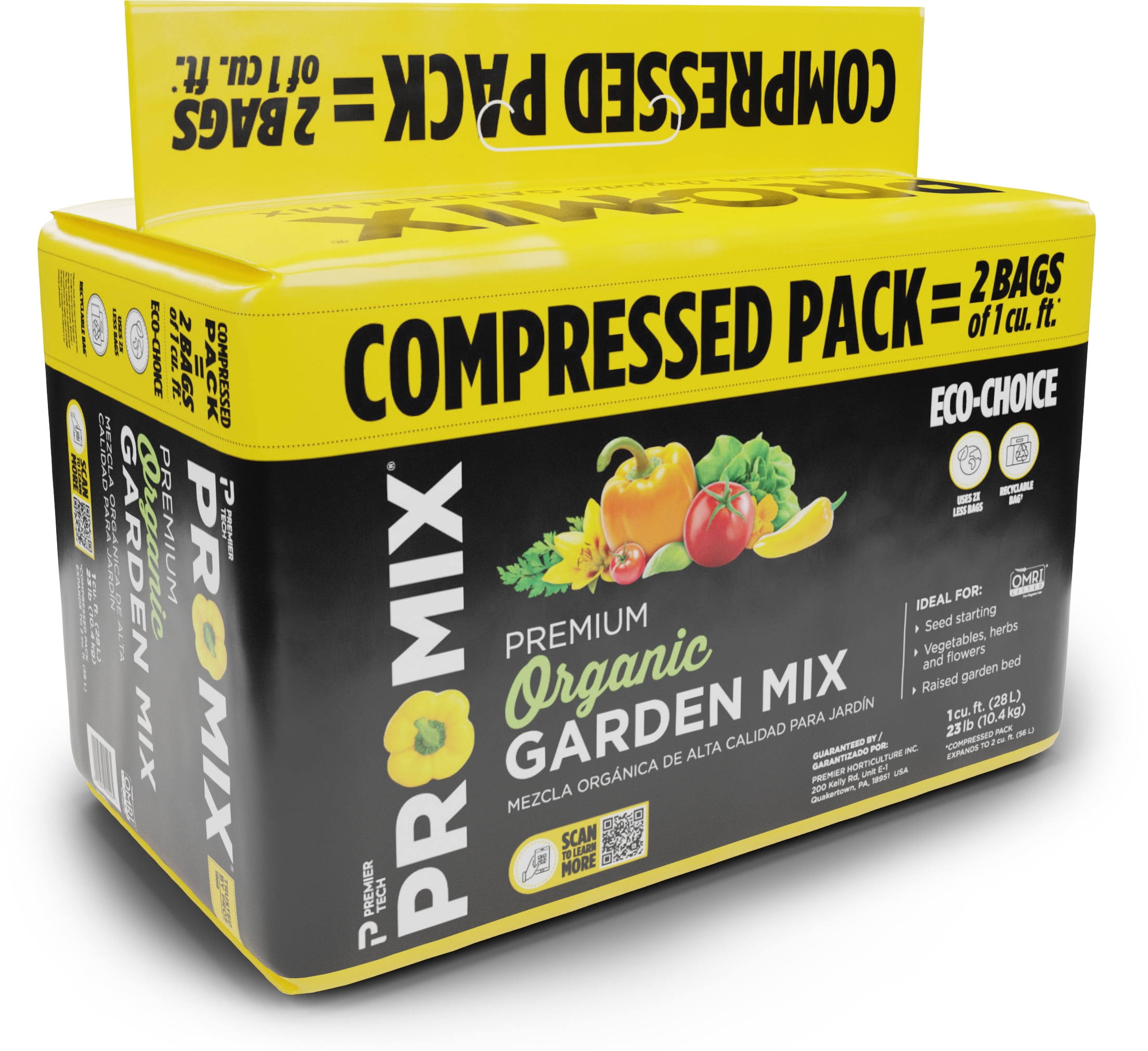 52e58dc2d929dc8b53dee09c02961de6027634f424c0e18e057b2799acbb8125.jpg Pro-Mix Premium Organic Garden Mix 2 Cu. ft. Compressed Soil - Image 1