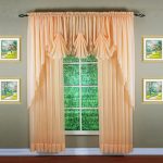 Emelia Sheer Peach Curtain Panel 84 inch Long, Orange