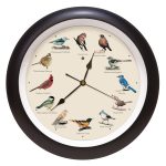 Mark Feldstein and Associates Original Singing Bird Wall Clock, 13 inch (Black)
