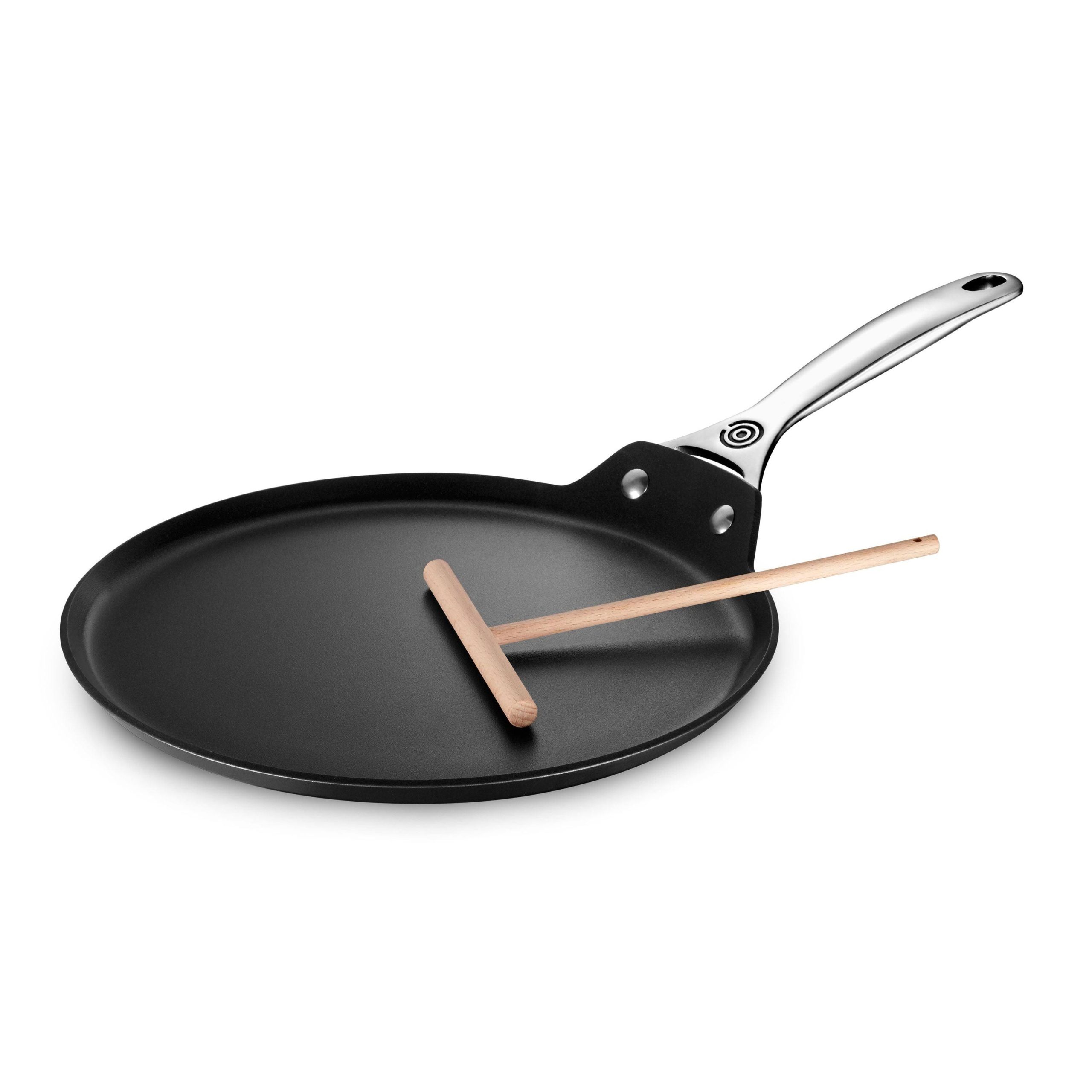 5310d8b87456767e5926f1106f2c7e2a6f55768e7243462a3e717174561ea4dc.jpg Le Creuset 11" Crepe Pan with Rateau | Toughened Nonstick Pro - Image 1