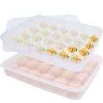 Anyumocz 2 Pack Covered Egg Holder Clear Storage Container Stackable Plastic Refrigerator Trays for Deviled Protect and Keep at MechanicSurplus.com
