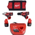 Milwaukee M12 Cordless 2-Tool Drill/Impact Combo Kit 2494-22