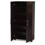 Ebern Designs 2-Door Wood Entryway 12 Pair Shoe Storage Cabinet Brown 49"H X 23"W X 12"D