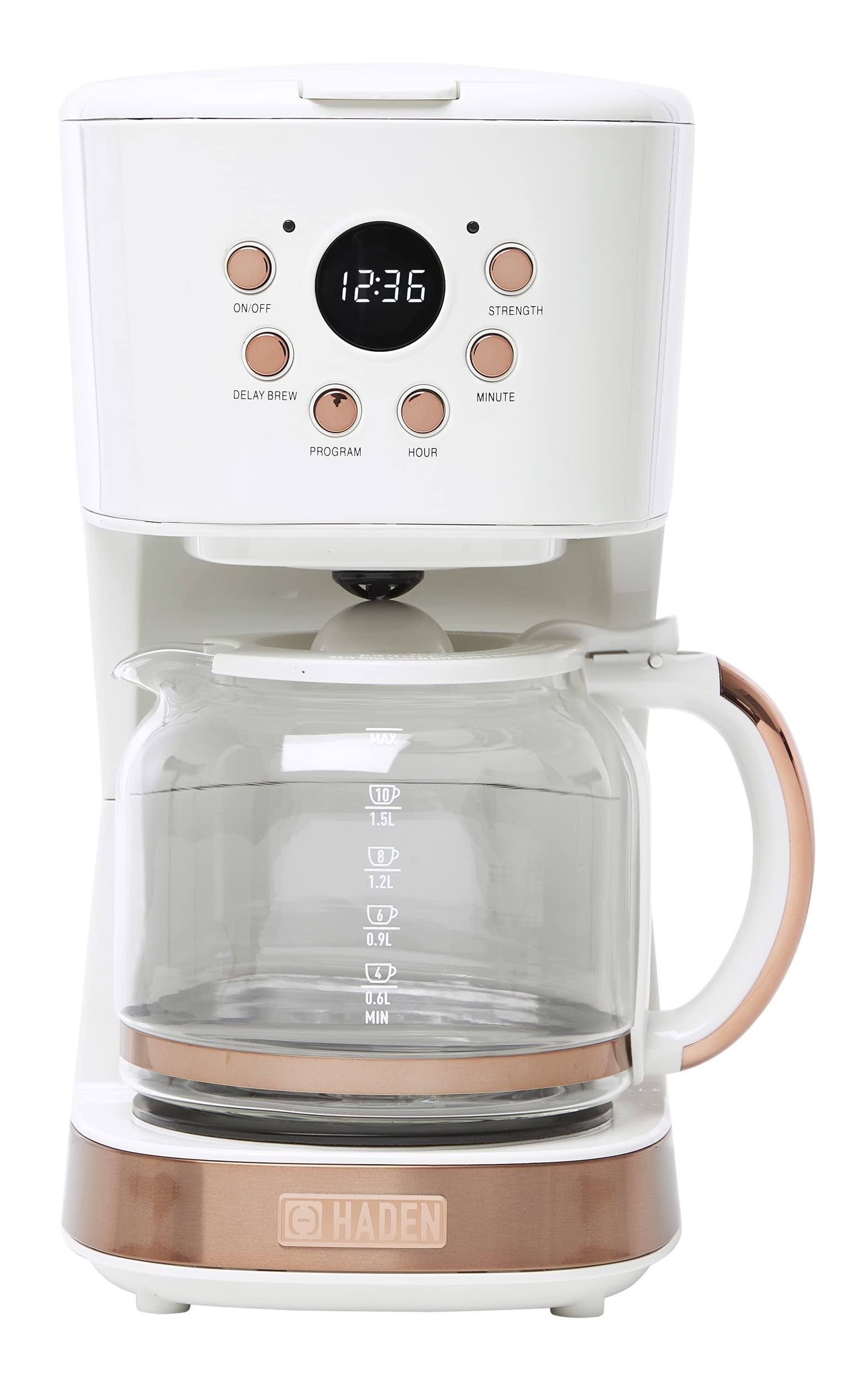 53715349fbfdb65de5cefd9232fd6a1bb5c1f02b1e195820cf03f1b9c42ac829.jpg Haden Heritage 12-Cup Programmable Coffee Maker - Ivory / Copper - Image 1
