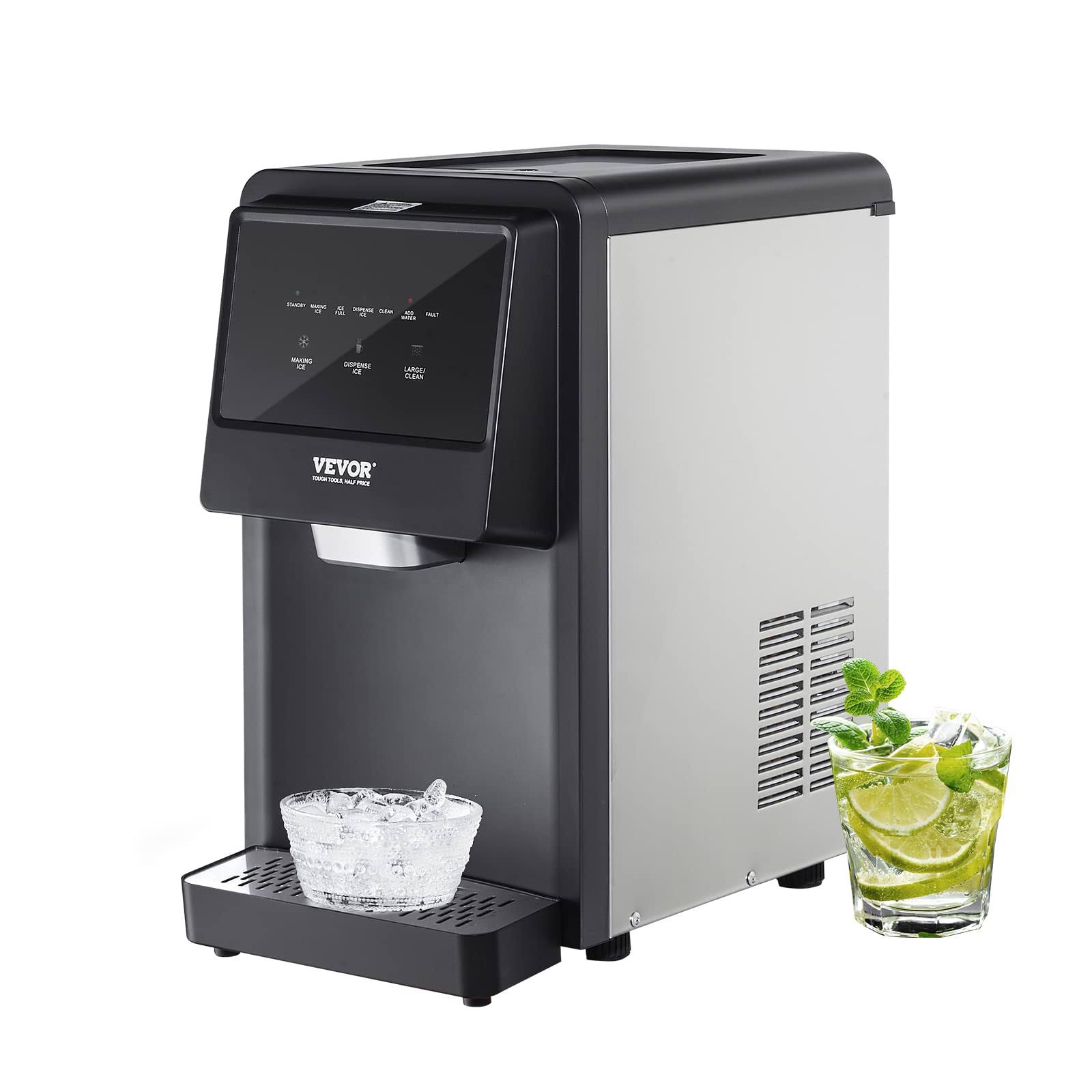 5384aaaa54d7799827353f67c2eafd77e567fb90bdb9db1fbf270facc0bc27ba.jpg VEVOR Nugget Ice Maker, 62lbs in 24hrs Nugget Ice Dispenser, 6 lbs Ice Capacity Auto Self-Cleaning Ice Maker with Water Filter, Automatic Water - Image 1
