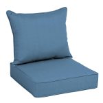 Allen + Roth 25-in x 25-in 2-Piece Cornflower Canvas Deep Seat Patio Chair Cushion Polyester | FQ03098B-9C4