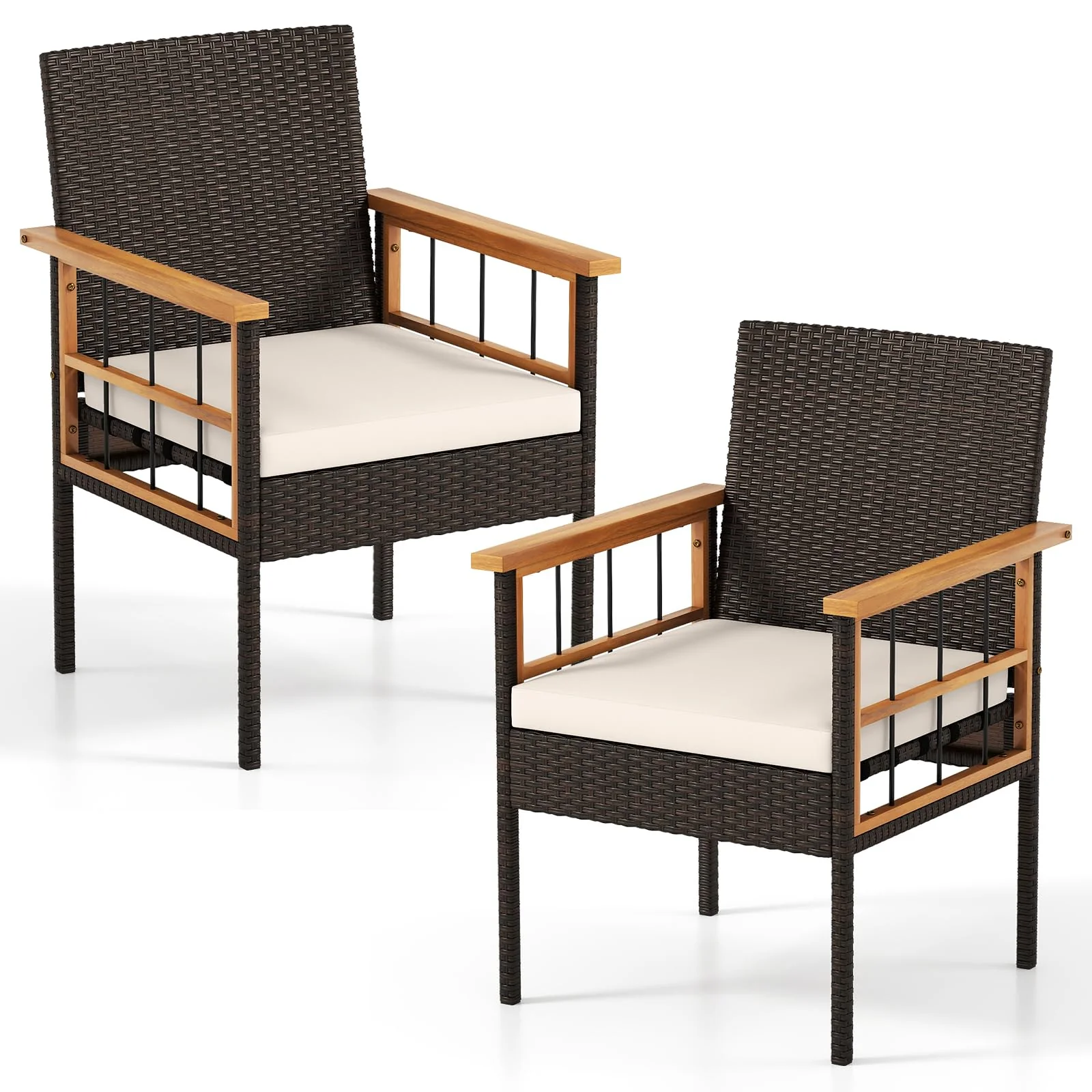 53e8e669f9fa43a54a8c650a98473a91d975652e5ad2175ae9cdbca97e1cd586.webp Tangkula Acacia Wood Wicker Patio Dining Chairs Set of 2/4 - Image 1