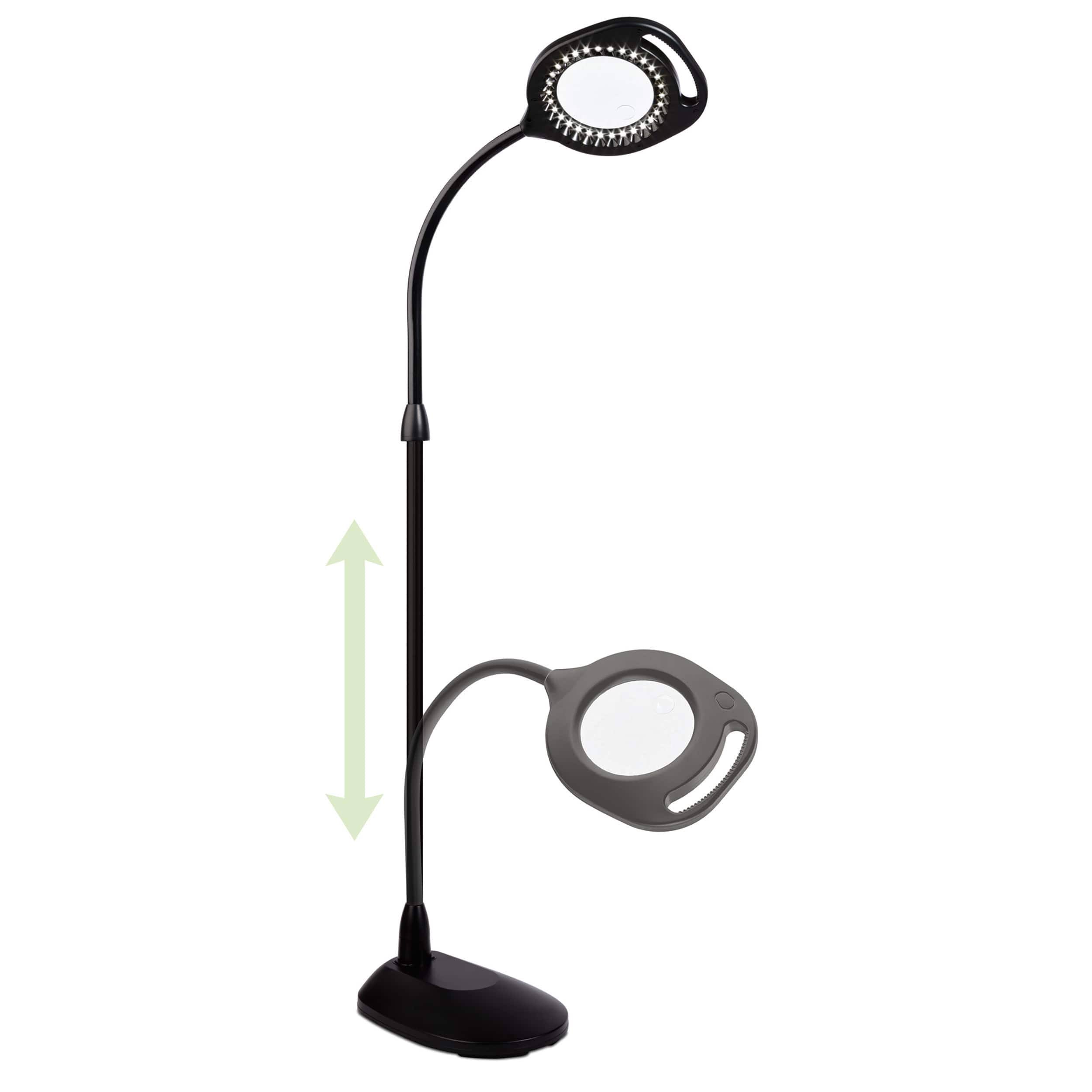 5427777db2525dd870a92fcd58c9f56401fbdf67624220985d24492de160e9fe.jpg OttLite 2-in-1 LED Magnifier Floor and Table Light - Black - Image 1