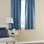 Mainstays Room Darkening Solid Woven Window Curtain Panel Pair, 60x63, Blue