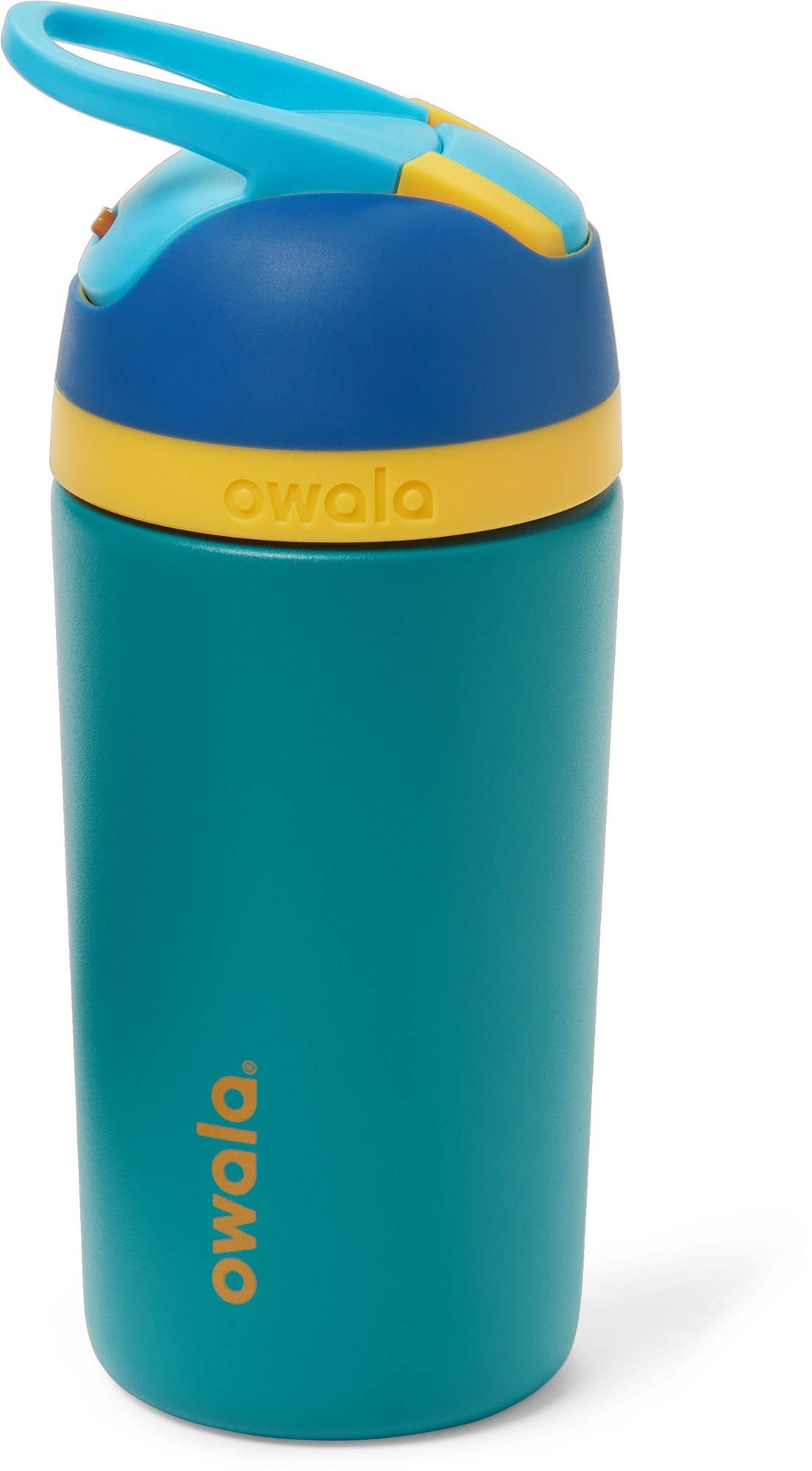 545fc5fb64668865997927500ae746312738393f5921c11f9409ef4c2297ef84.jpg Owala Flip Kids Vacuum Water Bottle - 14 fl. oz. Blue - Image 1