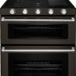 KitchenAid 30-Inch 5 Burner GAS Double Oven Convection Range - Black Stainless